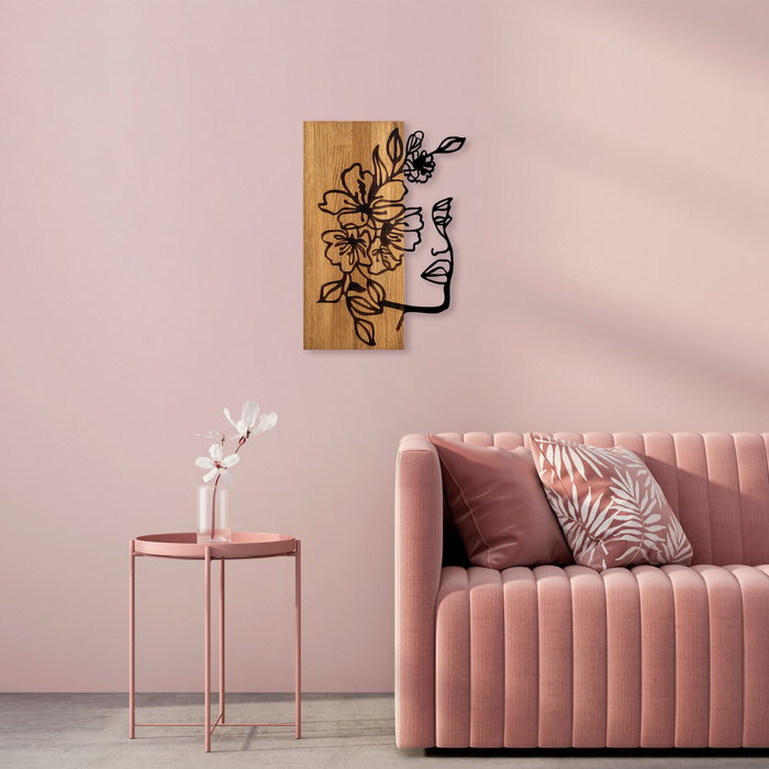 Wallity Woman Floral Face - 372 Escultura de pared de madera y metal Wallity Woman Floral Face - 372 Escultura de pared de madera y metal